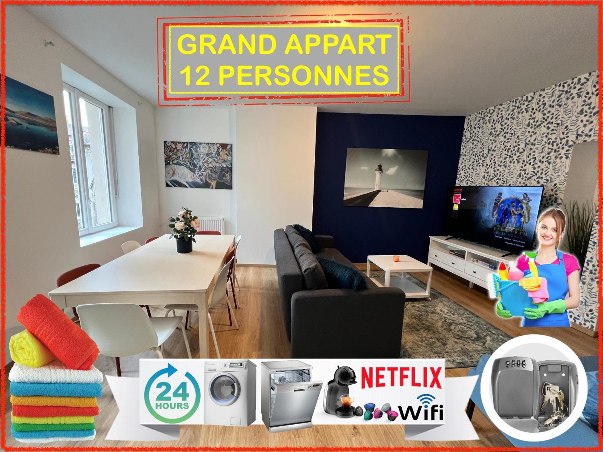 24 Chic & Cosy Grand 88m2 Parking Gratuit Hypercentre Netflix Saint-Etienne (Loire)
